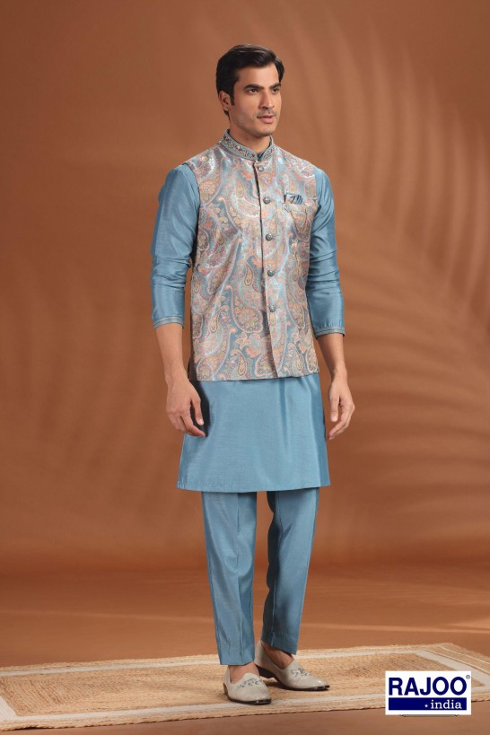 AQUA BLUE KURTA SET
